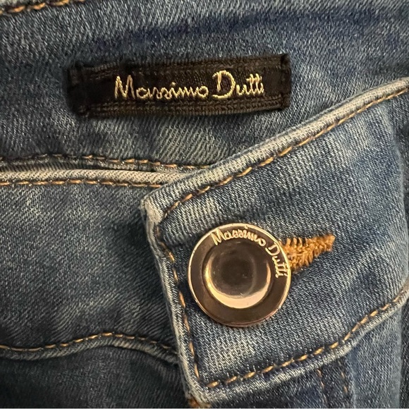 Massimo Dutti blue & yellow floral denim embroidered jeans 6 NWT - Picture 10 of 13